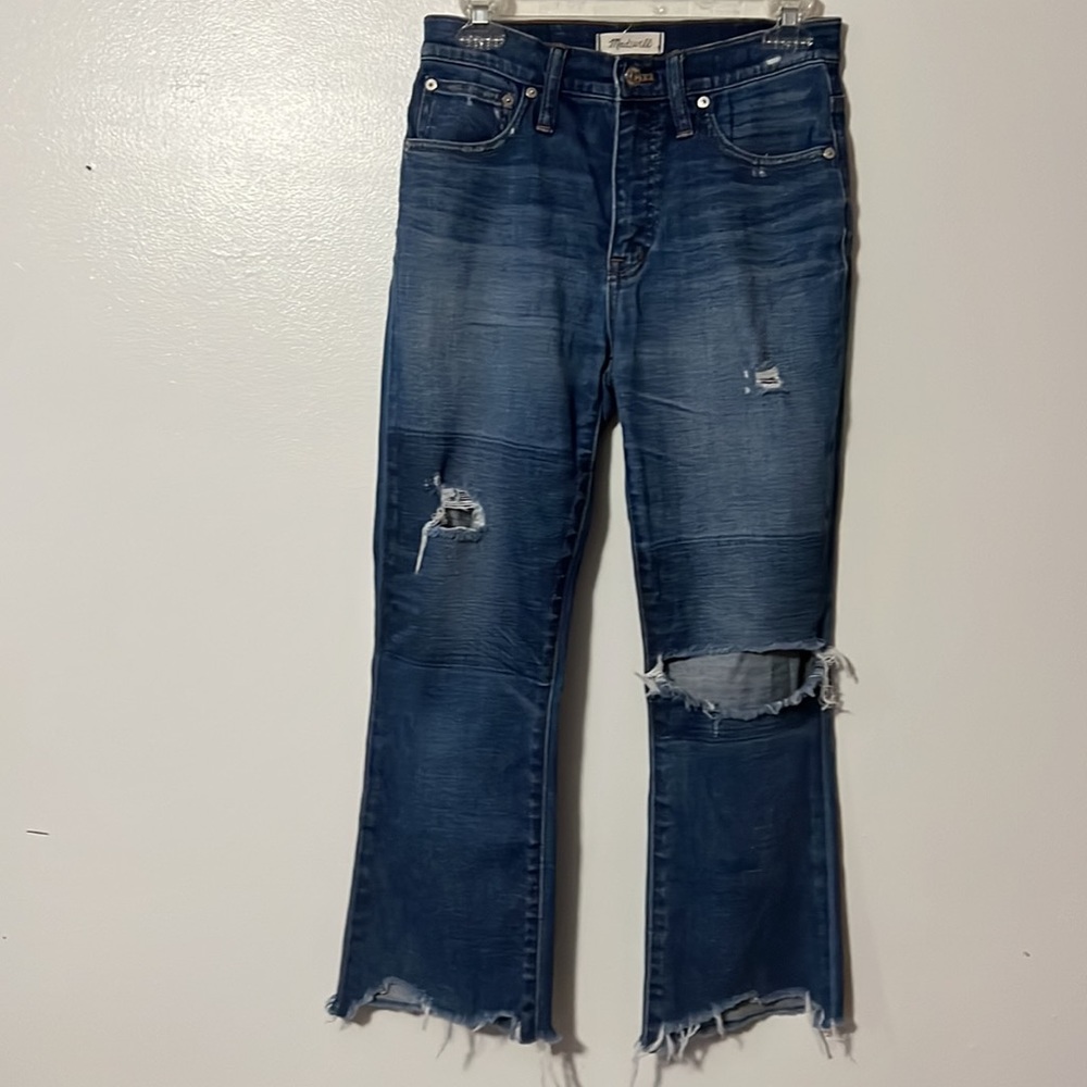 Madewell Cali Demi-Boot Distressed Raw Hem Jeans